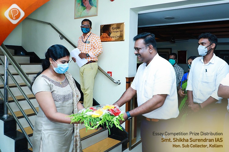 Event Essay Competition Prize Distribution by Smt. Shikha Surendran IAS (Hon. Sub Collector, Kollam)